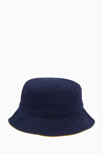 Bear Polo Embroidered Bucket Hat in Cotton