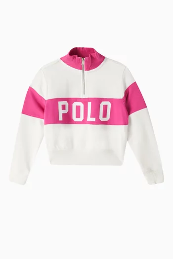 Mockneck Logo Sweatshirt in Cotton-blend