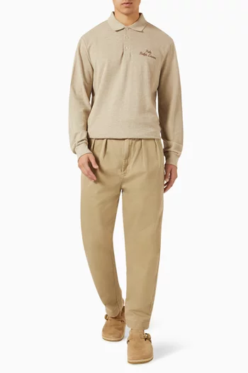 Collared Logo Sweatshirt in Cotton