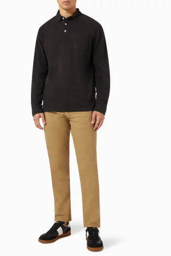 Long-sleeved Polo Shirt in Cotton