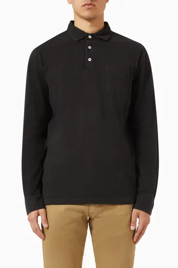 Long-sleeved Polo Shirt in Cotton