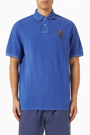 Bear Logo Polo Shirt in Cotton