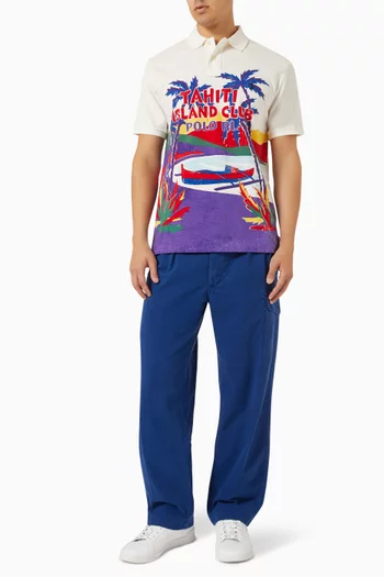 Graphic Polo Shirt in Cotton