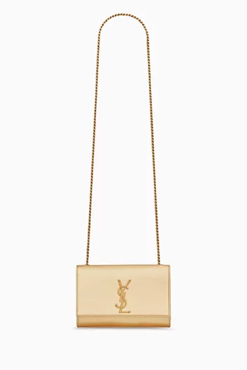 Small Kate Shoulder Bag in Metallic Leather