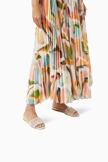 Sorrento Flat Slides in Embroidered Lace
