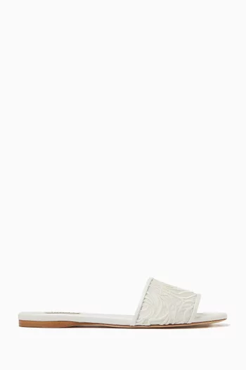 Sorrento Flat Slides in Embroidered Lace