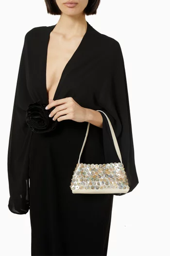 Ecorces de Cerisier Shoulder Bag in Mother-of-Pearl & Leather