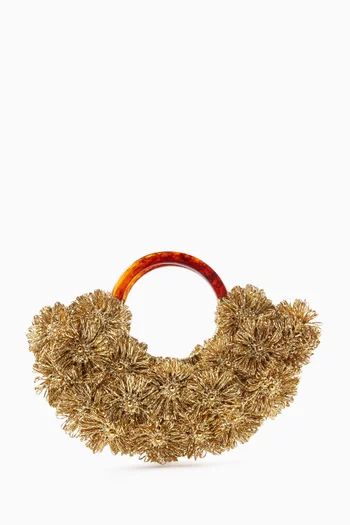 Fleurs de Cèdres Top-handle Bag in Raffia