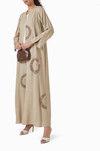 طقم عباية كتان