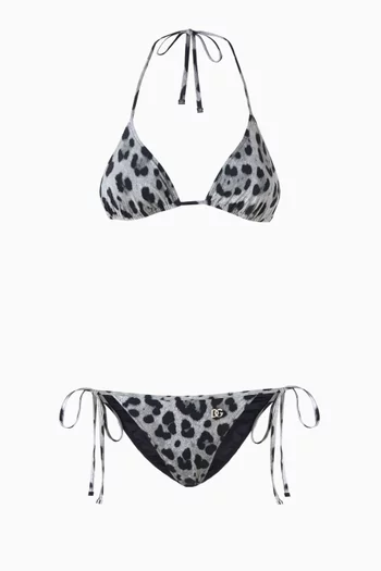Leopard-print Bikini Set