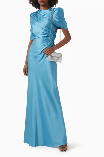 Draped Cape Gown in Satin
