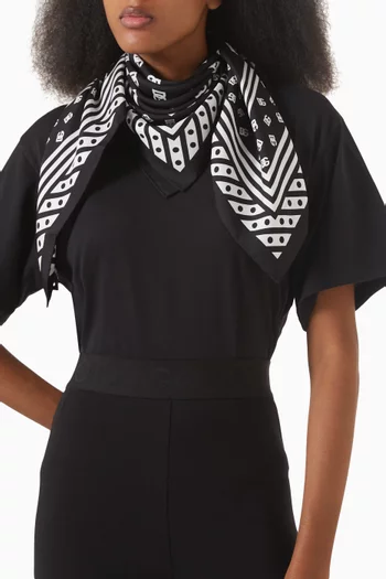 Logo Monogram Scarf in Silk