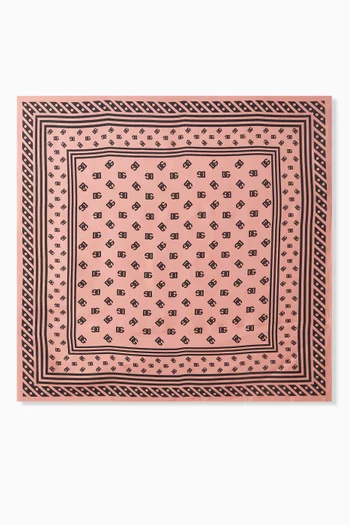 Logo Monogram Scarf in Silk