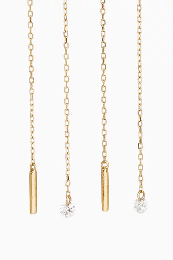 Danaé Diamond Long Chain Earrings in 18kt Gold