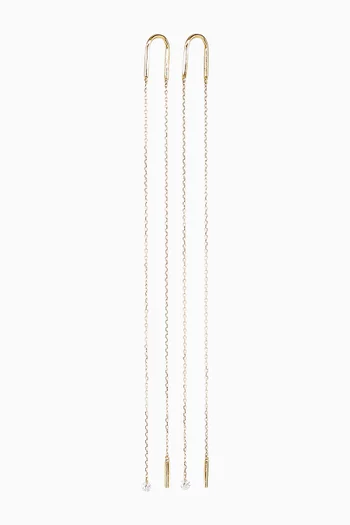 Danaé Diamond Long Chain Earrings in 18kt Gold