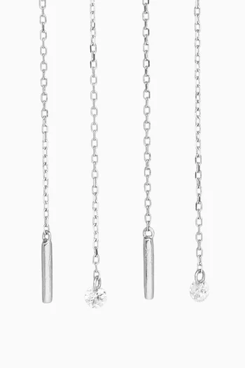 Danaé Diamond Long Chain Earrings in 18kt White Gold