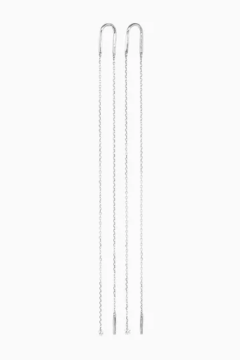 Danaé Diamond Long Chain Earrings in 18kt White Gold