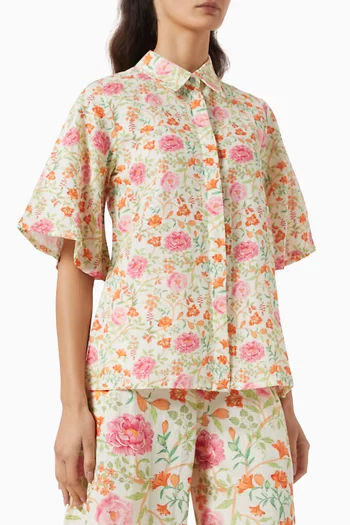Oversized Shirt in Linen-blend