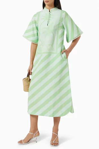 City Kaftan Midi Dress in Hemp Cotton