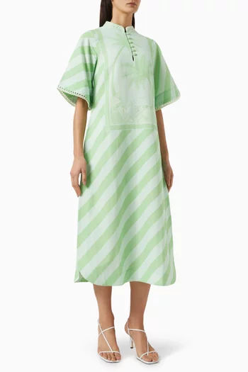 City Kaftan Midi Dress in Hemp Cotton