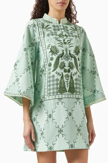 Mini Kaftan Dress in Hemp Cotton
