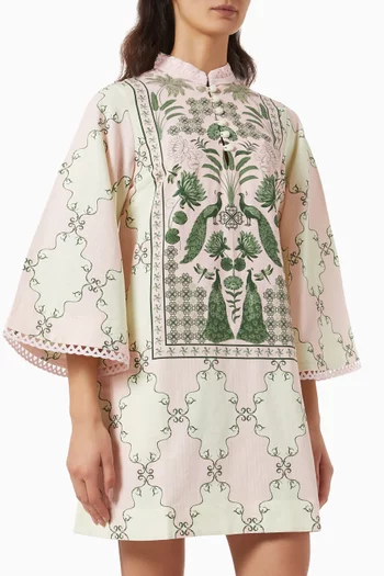 Mini Kaftan Dress in Hemp Cotton