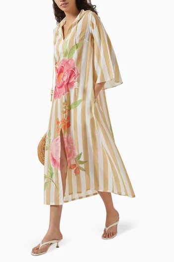 Villa Hooded Midi Dress in Cotton Voile