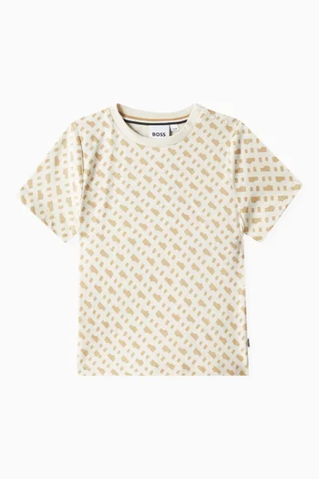 Monogram Print T-shirt in Cotton