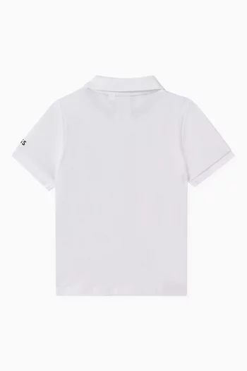 Tricolour Graphic Polo Shirt in Cotton-piqué