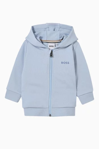 Logo Zip-up Hoodie in Cotton-blend