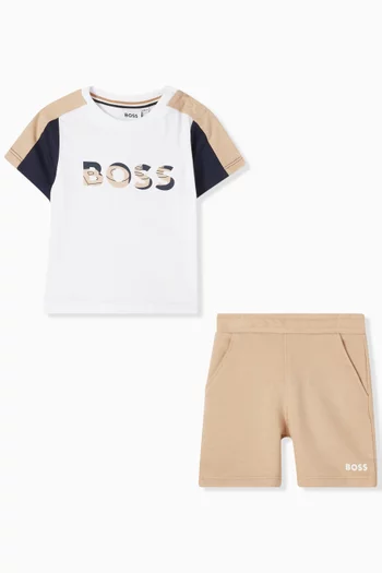 Logo Co-ord Set in Cotton