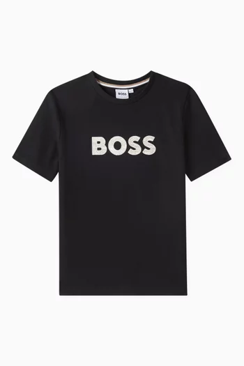 Logo T-shirt in Cotton Pique