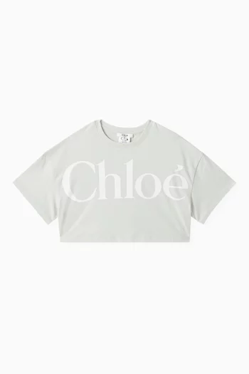 Logo Crop T-shirt in Cotton