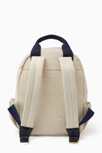 Logo-trim Backpack in Jute-blend