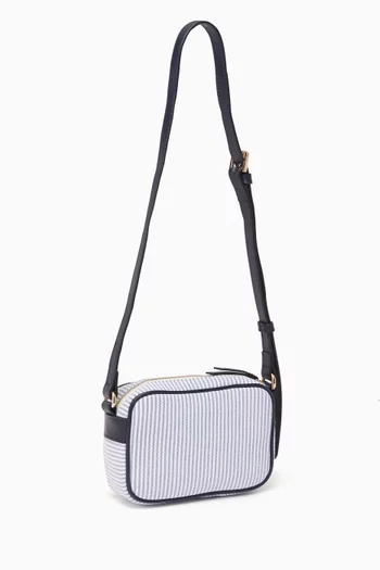 Striped Shoulder Bag in Cotton-canvas