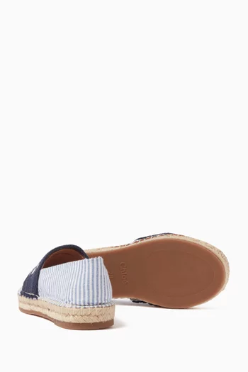 Allover Stripes Logo Slip-On Espadrilles
