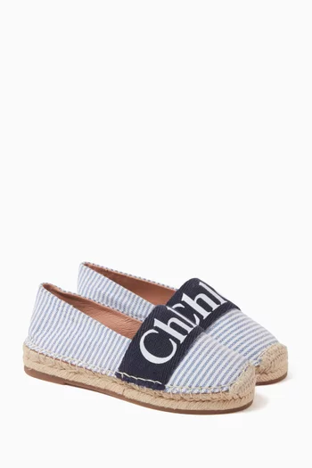 Allover Stripes Logo Slip-On Espadrilles