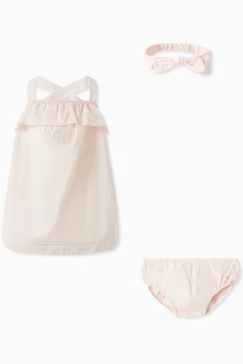3-piece Ruffle Dress Set in Organic Cotton