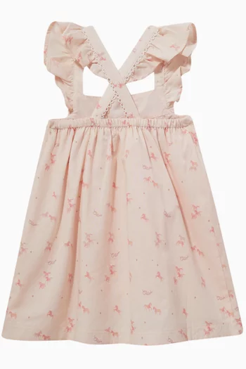 Horse-print Dress in Cotton