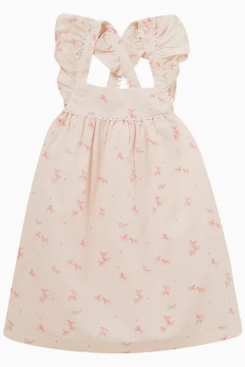 Horse-print Dress in Cotton