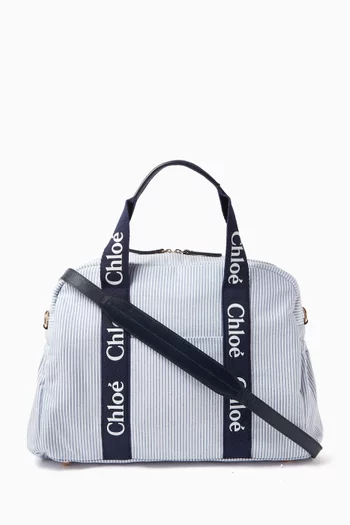 Striped Changing Bag in Cotton-canvas