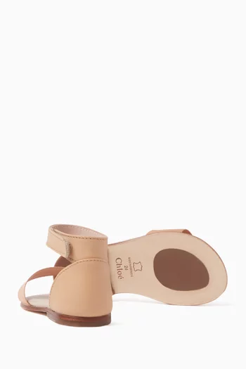 Logo-print Sandals in Leather
