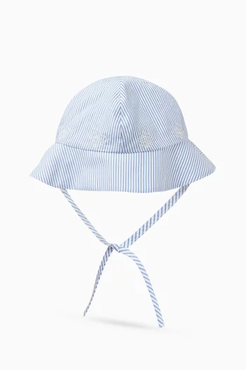 Striped Bucket Hat in Organic Cotton