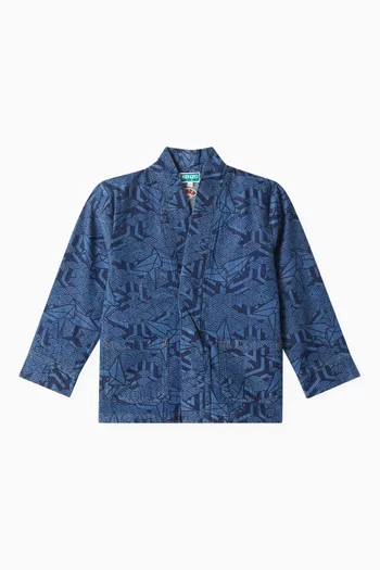 Printed Denim Jacket in Cotton