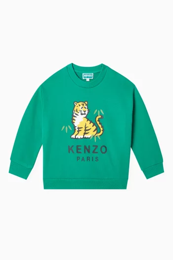 Tiger Logo Sweatshirt in Fleece