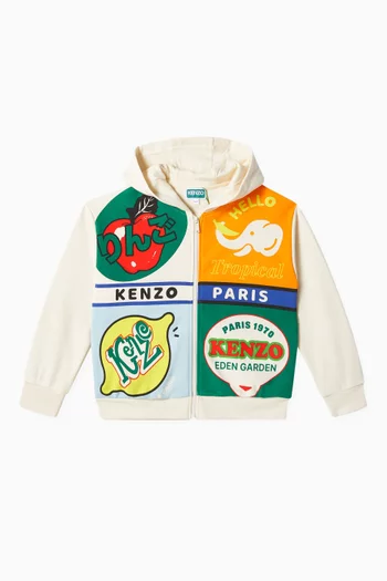 Graphic Logo Printed Hoodie in Cotton