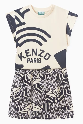 Logo Origami Skirt in Fleece