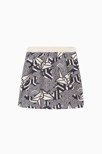 Logo Origami Skirt in Fleece