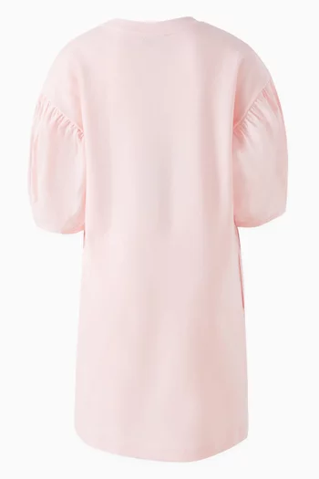 Logo Printed Dress in Interlock Cotton