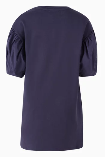 Logo Printed Dress in Interlock Cotton